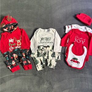 Amazon Kids Christmas Matching Set - Red, Green, Gray